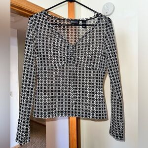 Y2k mesh long sleeve top